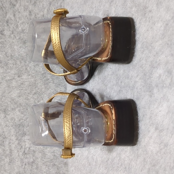 Tory Burch Alani Gold chain thong wedge sandal 9.5 - Picture 4 of 11